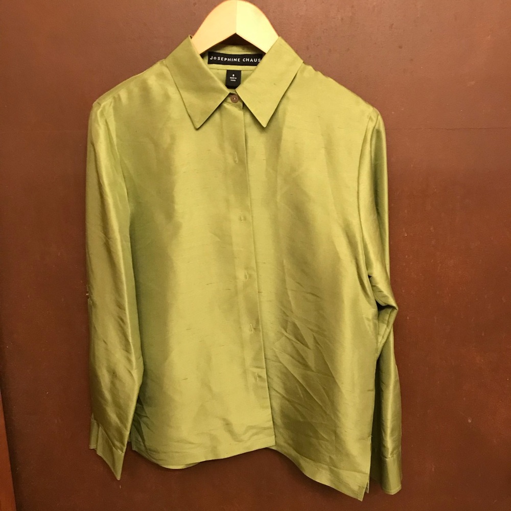🆕 Josephine Chaus Lime Green Silk Blouse